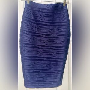 Jennifer Lopez Navy Textured Pencil Skirt